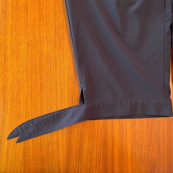 T by Talbots ruched waist Stretch Navy Blue Crop Joggers w/ tie ankle Sz.S - Picture 5 of 6